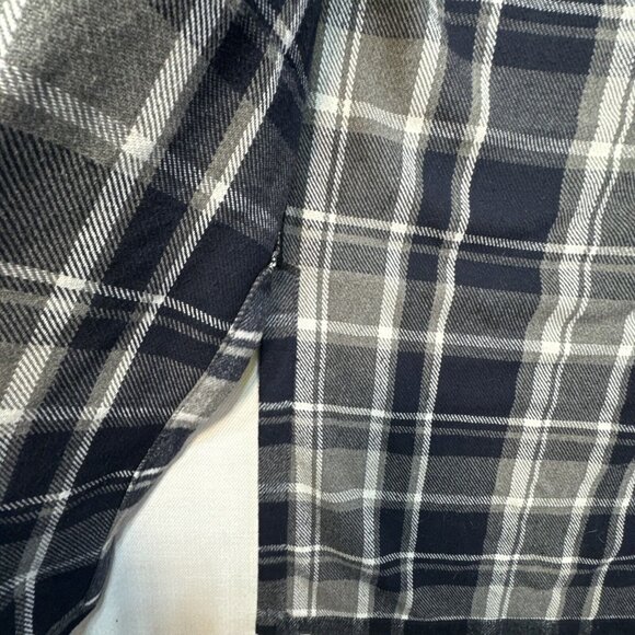 Buffalo David Bitton Womens Plaidical Long Coat L/G Blue Gray Fleece - Picture 13 of 16